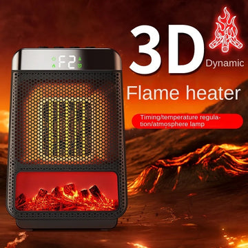 AUREVO™ 3D Flame Smart PTC Heater 1500W ️ – Portable & Eco Electric Warmer for Home & Bathroom