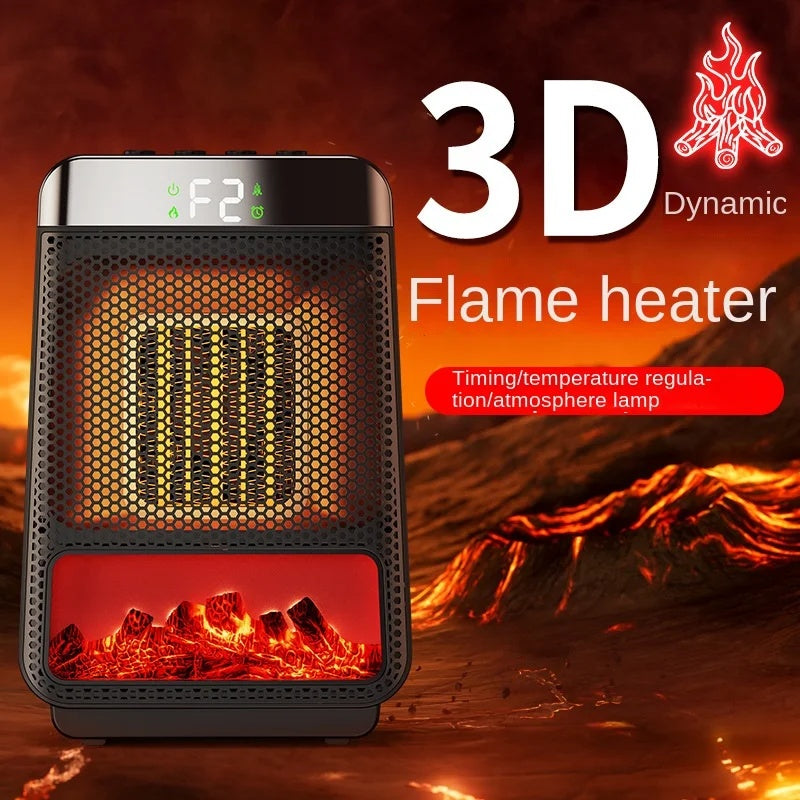 AUREVO™ 3D Flame Smart PTC Heater 1500W ️ – Portable & Eco Electric Warmer for Home & Bathroom