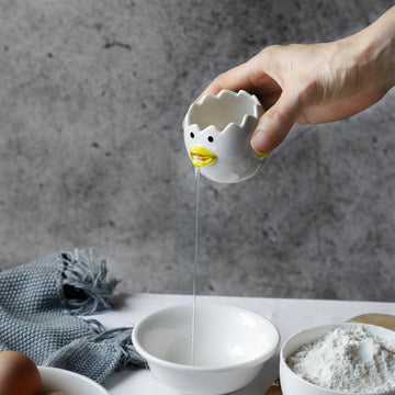 AUREVO™ Cute Chicken Ceramic Egg White Separator – Fun & Practical Kitchen Accessory