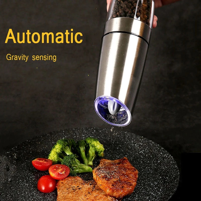 AUREVO Electric Salt & Pepper Grinder – Automatic Adjustable Coarseness Kitchen Tool