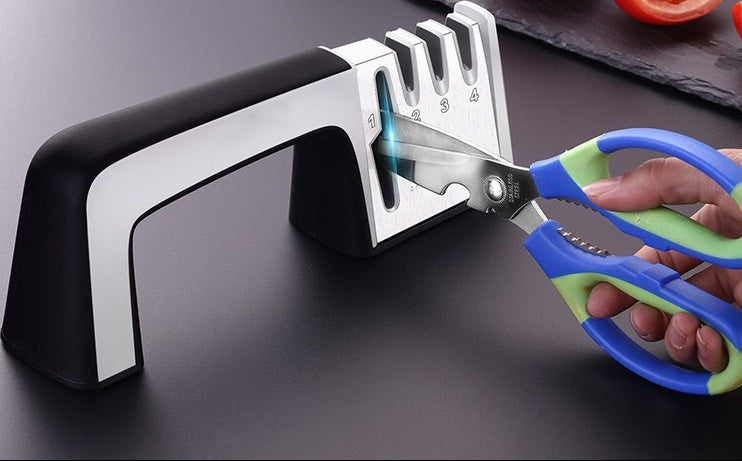 AUREVO Fast Knife sharpener-Professional 3-Stage Blade Sharpening Tool For Kitchen Knives & Scissors