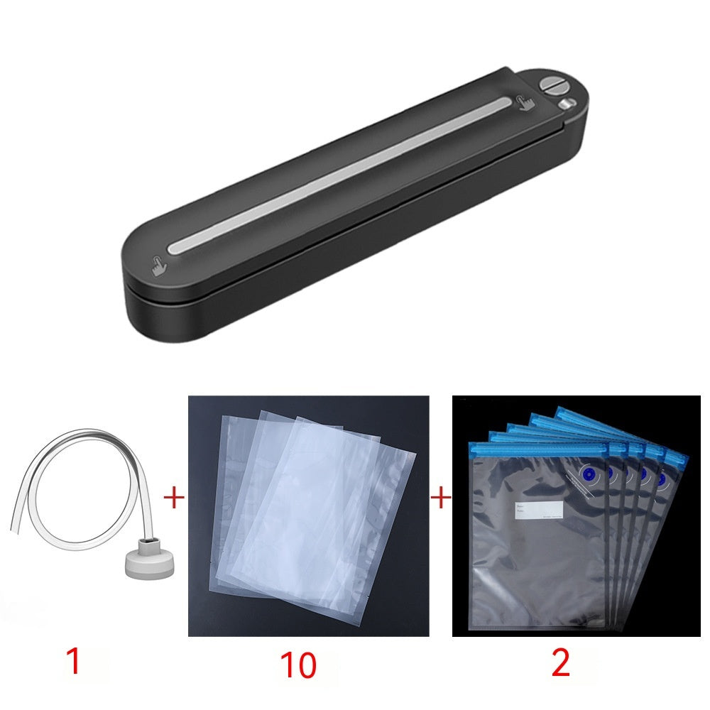 ✨ AUREVO™ Mini Vacuum Sealer – Portable Food Preservation Machine with One-Touch Seal & Reusable Bags 🖤