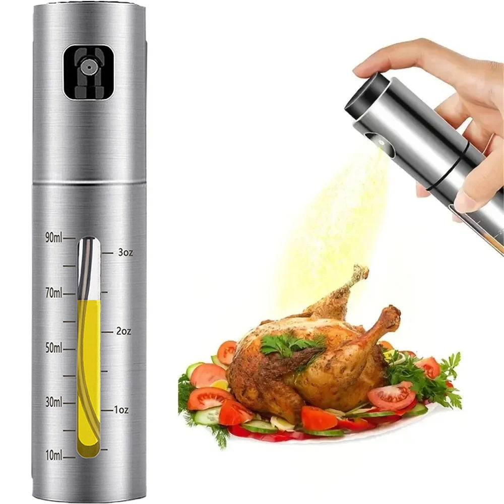 AUREVO™ Press-Type Oil Spray Bottle (100ml) — Precision Control for Healthy Cooking
