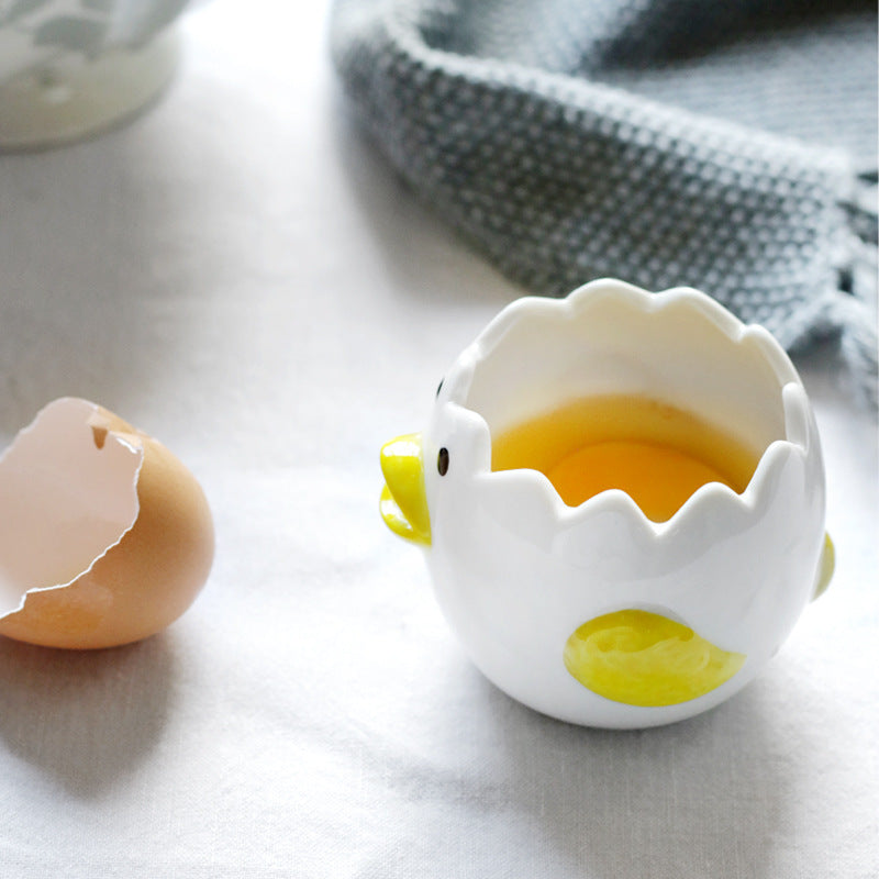 AUREVO™ Cute Chicken Ceramic Egg White Separator – Fun & Practical Kitchen Accessory