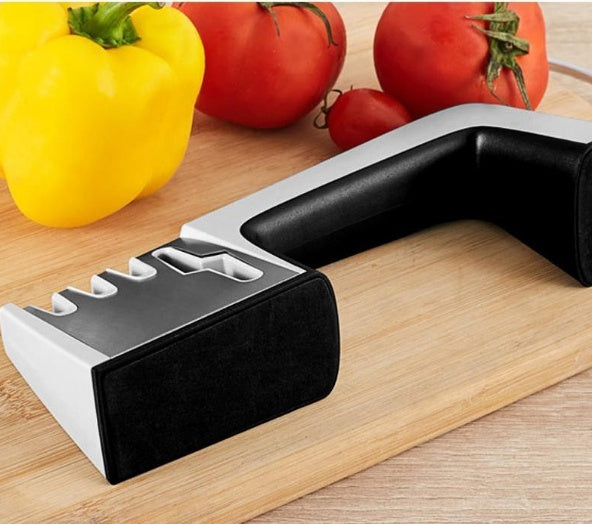 AUREVO Fast Knife sharpener-Professional 3-Stage Blade Sharpening Tool For Kitchen Knives & Scissors
