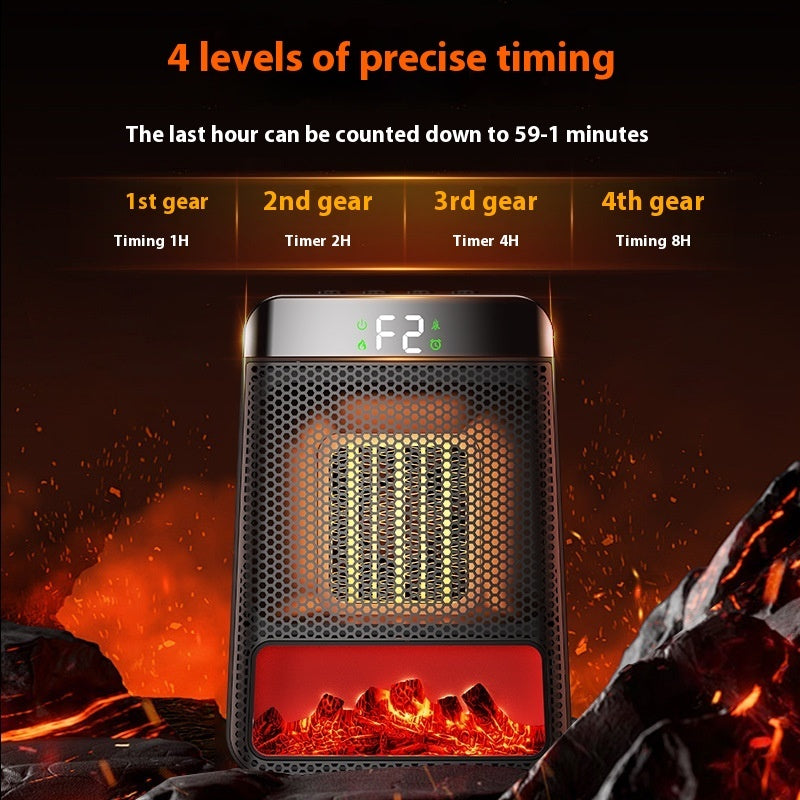 AUREVO™ 3D Flame Smart PTC Heater 1500W ️ – Portable & Eco Electric Warmer for Home & Bathroom
