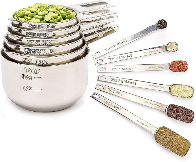 AUREVO™ 13-Piece Stainless Steel Measuring Cup & Spoon Set ✨