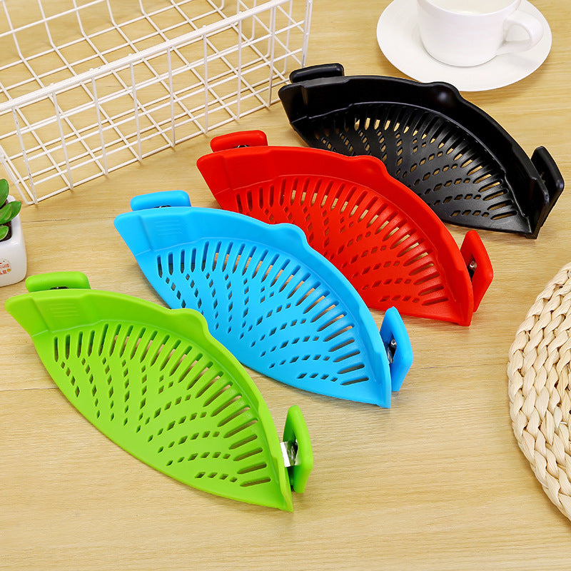 AurevoHub™ ClipMate™ Silicone Clip-On Funnel Strainer  – Effortless Draining with Universal Fit