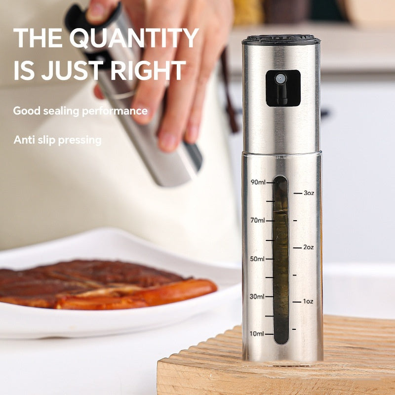AUREVO™ Press-Type Oil Spray Bottle (100ml) — Precision Control for Healthy Cooking