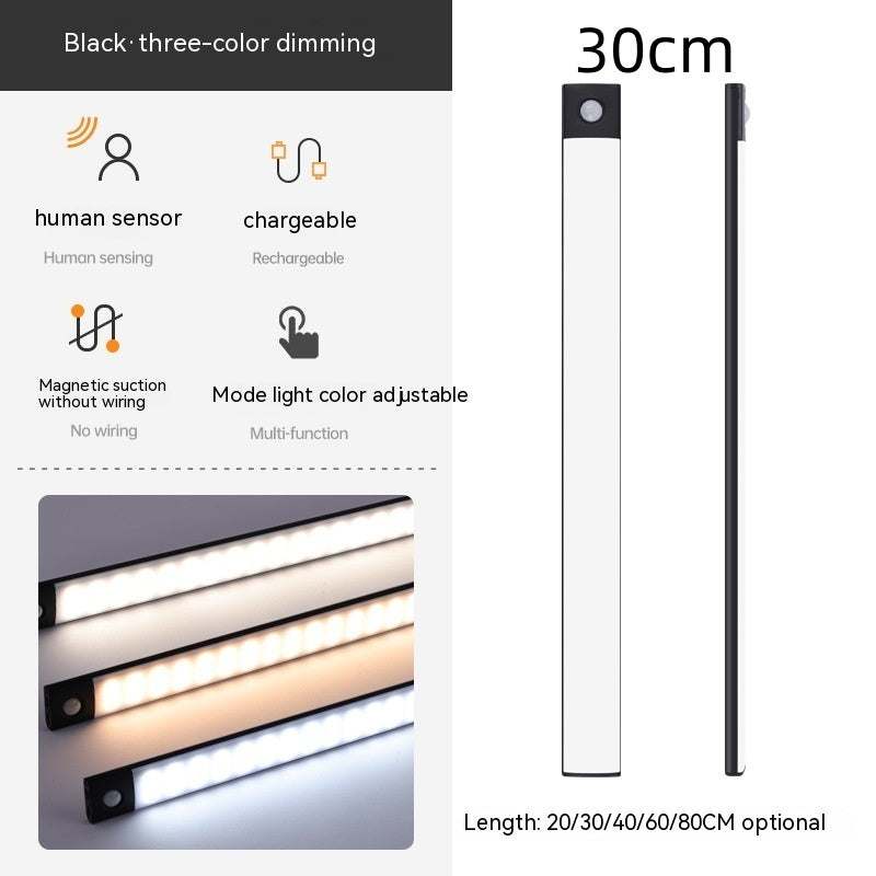 AUREVO™ MotionSense LED Bar – Magnetic, Rechargeable IR Sensor Light for Wardrobes & Cabinets