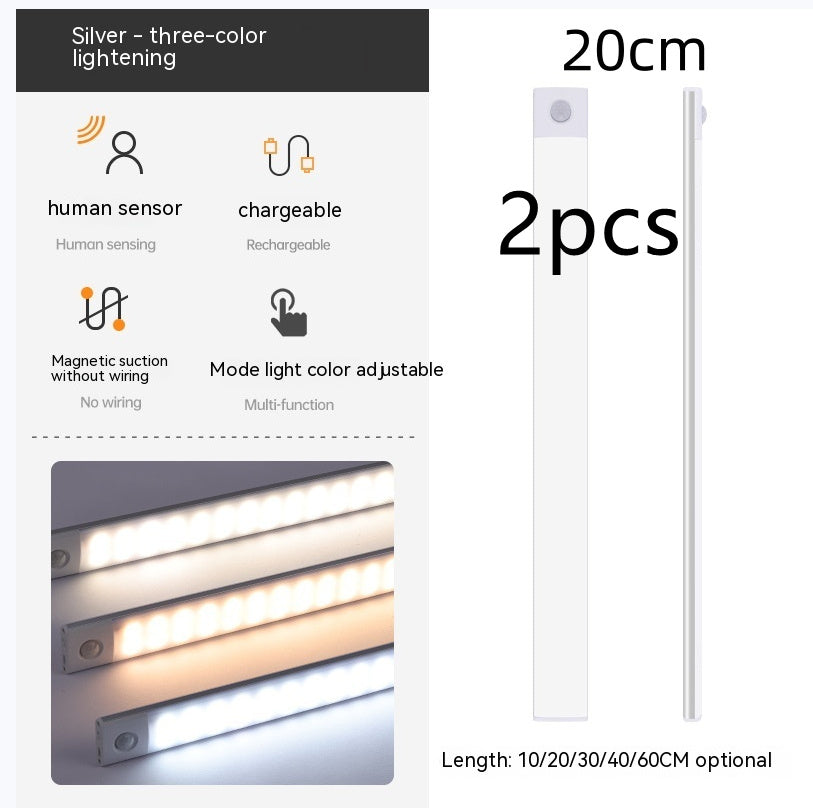 AUREVO™ MotionSense LED Bar – Magnetic, Rechargeable IR Sensor Light for Wardrobes & Cabinets