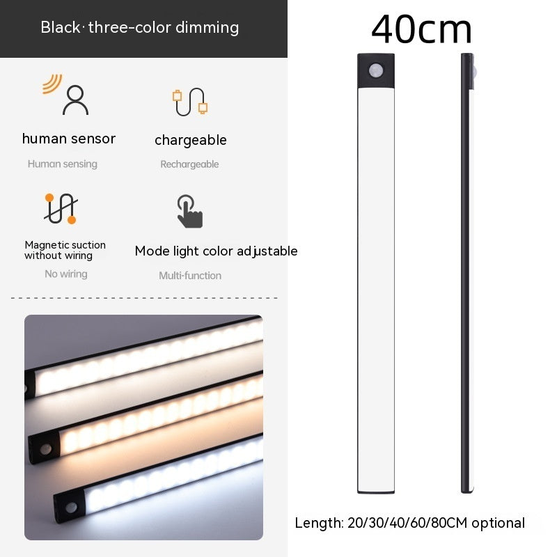 AUREVO™ MotionSense LED Bar – Magnetic, Rechargeable IR Sensor Light for Wardrobes & Cabinets