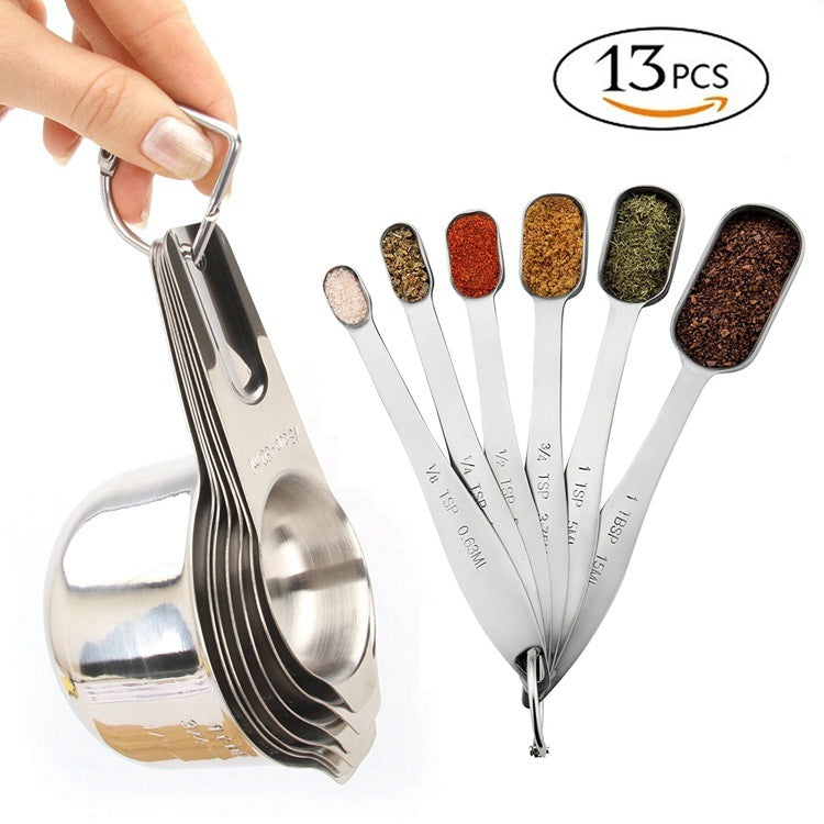 AUREVO™ 13-Piece Stainless Steel Measuring Cup & Spoon Set ✨