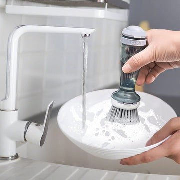 AUREVO™ Dish Brush with Built-In Soap Dispenser✨ – Effortless Cleaning Made Stylish!
