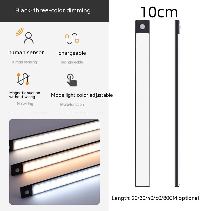 AUREVO™ MotionSense LED Bar – Magnetic, Rechargeable IR Sensor Light for Wardrobes & Cabinets