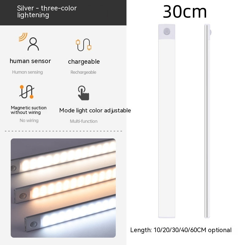AUREVO™ MotionSense LED Bar – Magnetic, Rechargeable IR Sensor Light for Wardrobes & Cabinets