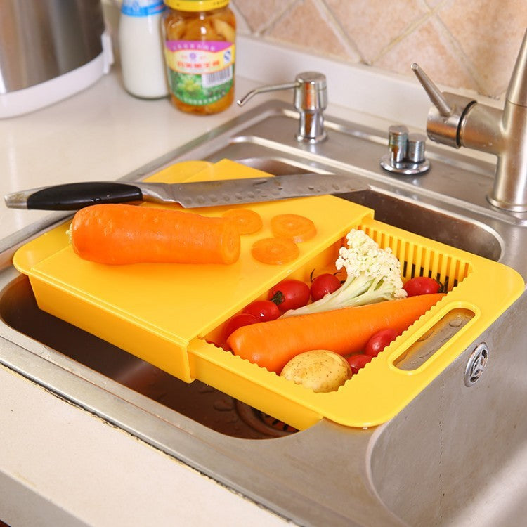 AUREVO™ 2-in-1 Folding Chopping Board & Drain Basket 🥦 – Smart Prep Made Simple!
